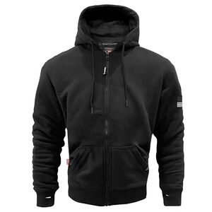 Beyond Riders Protective‎ Fleece Unisex Hoodie - Black Matte with Pads size 2XL
